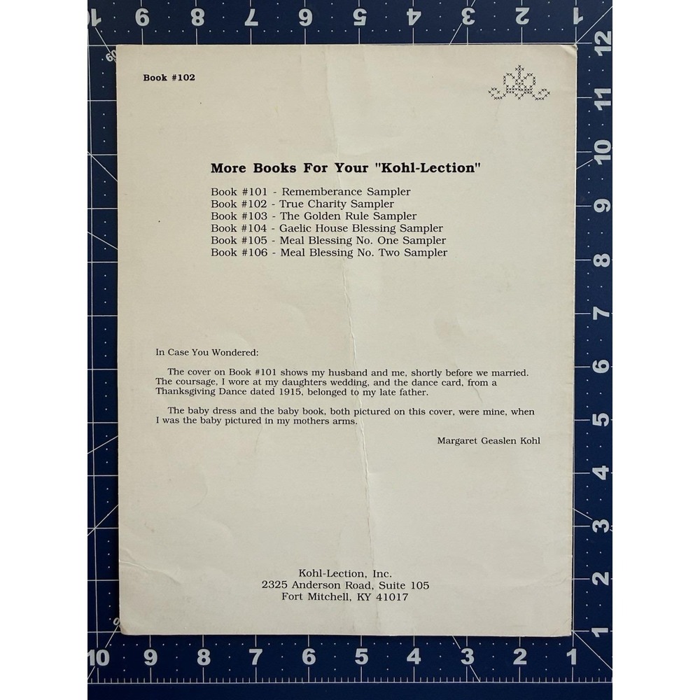 True Charity Sampler Pattern Chart Booklet Kohl-Lection 1987 - Picture 3 of 4